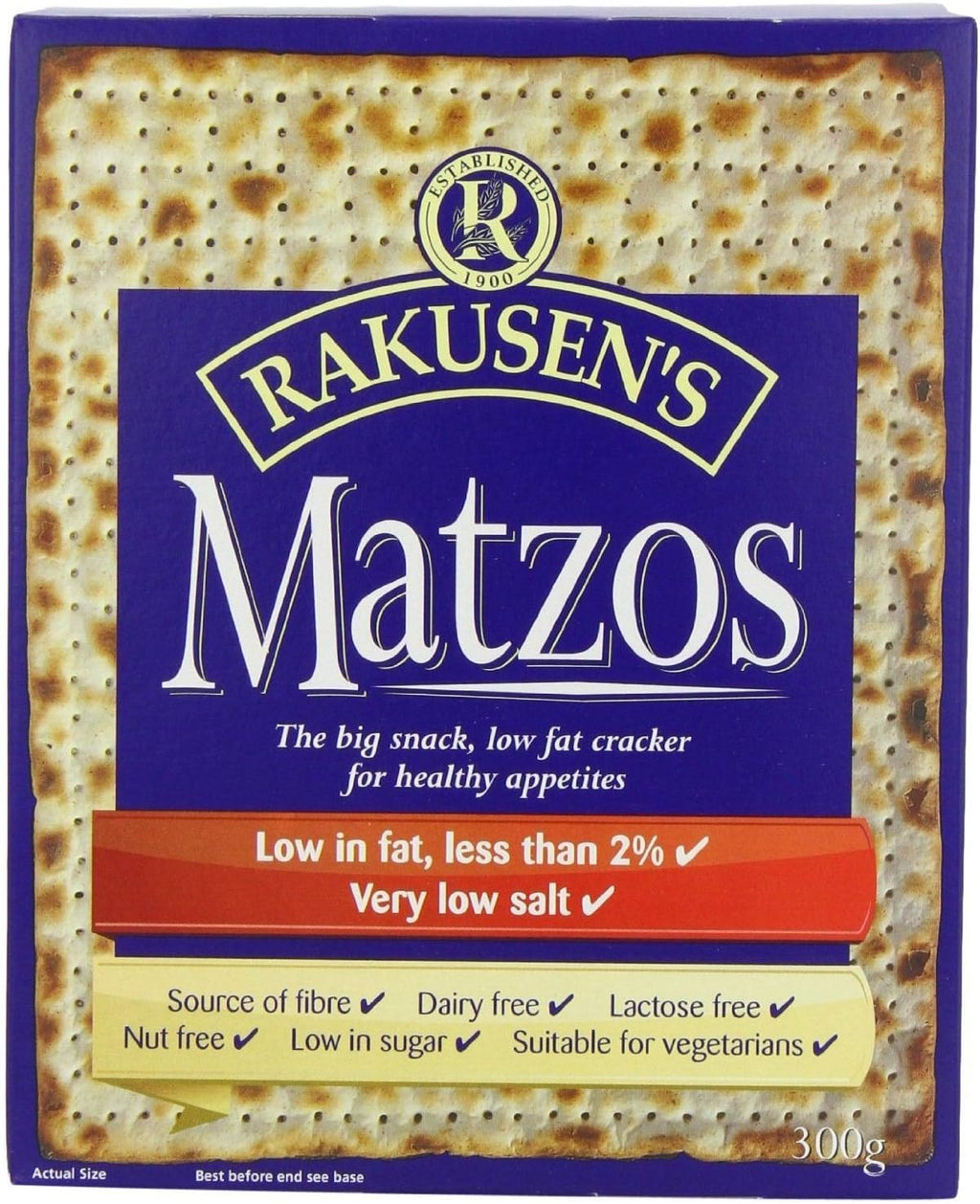 Rakusens Traditional Matzos 300g (Pack of 2)