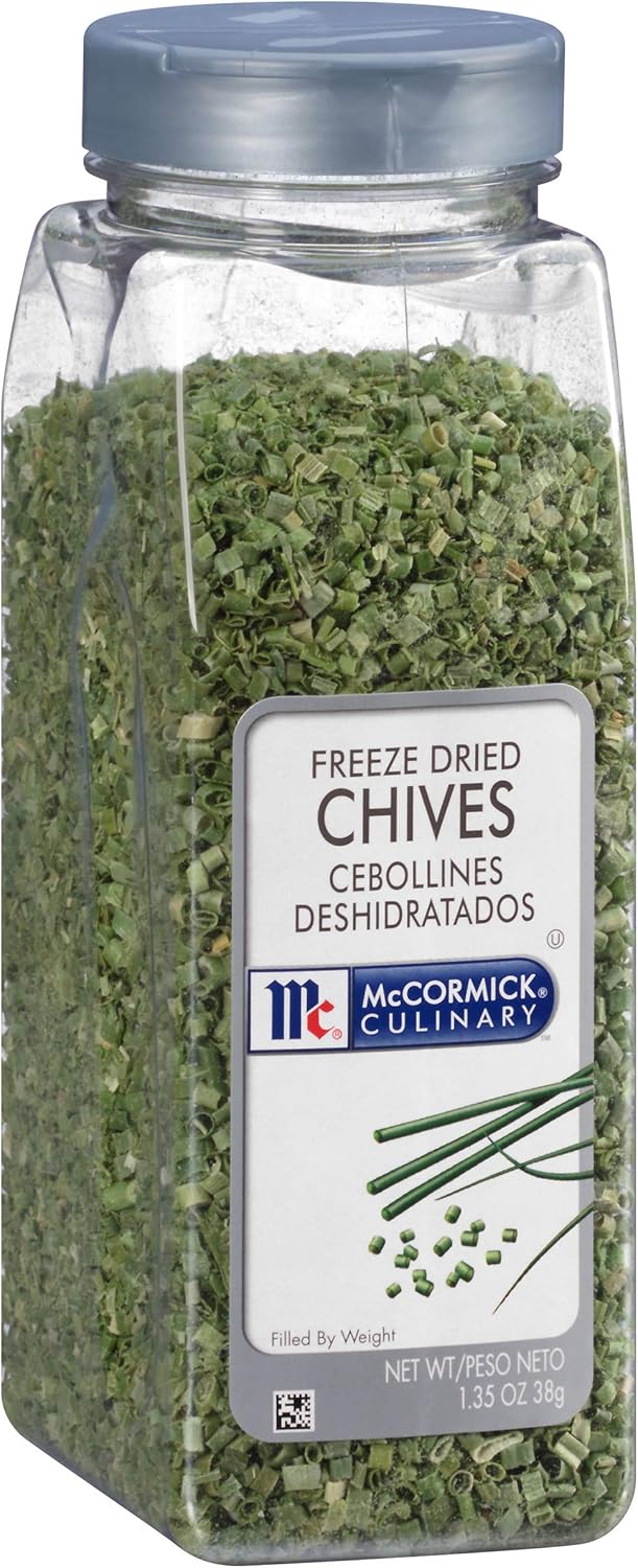 McCormick Culinary Freeze Dried Chives, 1.35 oz - One 1.35 Ounce Container of Dried Chives, Use on Eggs, Potatoes, Fish, Soups, Salads and More