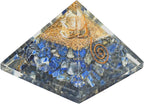 Orgone Pyramid with Lapis Lazuli Crystal and Healing Coil Quartz Point - Natural Healing Stones Orgonite Energy Generator for Yoga Meditation