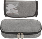 FRCOLOR Insulated Portable Insulin Bag with Reusable Ice Pack, Washable Insulin Supplies Storage Case for Diabetic Medicine Travel and Daily Use, Gray Mini Cooler Pouch