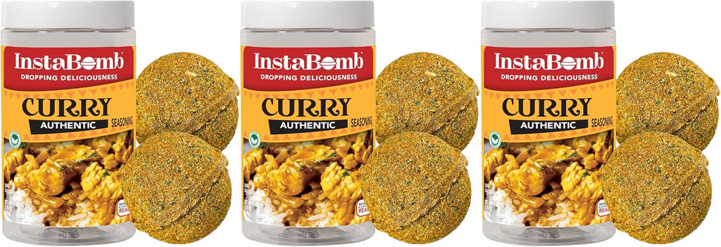 Curry Bombs, Delicious Spice Rich in Traditional Flavor, Pre-Measured Seasonings blended with Authentic Spices and Herbs. Vegan Friendly (2 Curry Bombs Per Jar) (3-Jars)