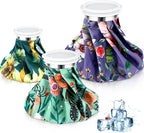 Nuanchu 3 Pieces Ice Bags for Injuries Reusable Ice Pack Hot Cold Water Bag 6, 9, 10 Inches Hot Cold Therapy and Pain Relief Pain Screw Top for Sports Knee Head Leg(Flower Style)