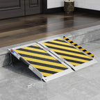 Portable Wheelchair Ramp 2 FT, Aluminum Folding Ramps for Wheelchairs for Home Steps with Handle & Non-Skid Surface, 800 lbs Capacity Threshold Ramps for Doorways, Steps, Front Porch, Stairs, Entry