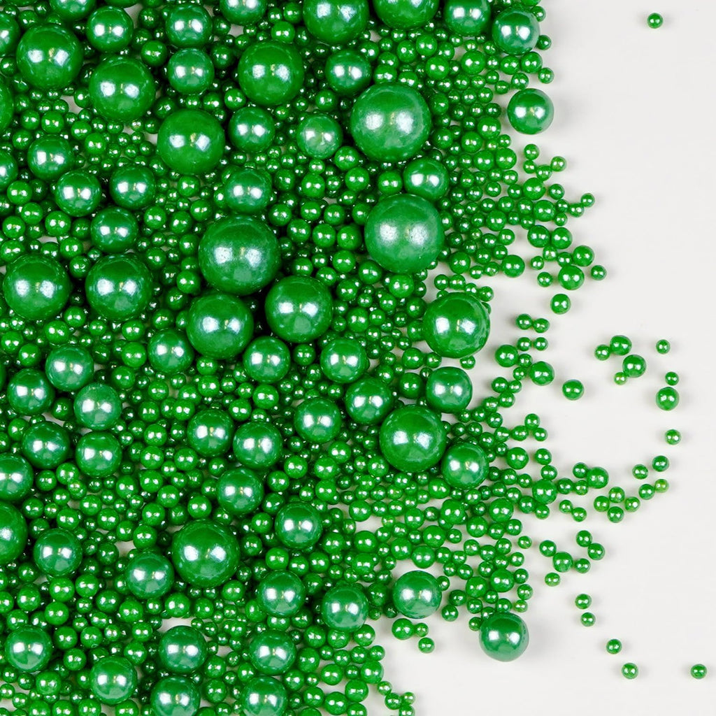 Easter Deep Green Pearl Sugar Sprinkles for Cake Decorating, 150g/5.29oz, Edible Candy Pearls, Pearl Cake Decorations, Cupcakes&Cookies Foodgrade Toppers, Wedding Party Holiday Supplies