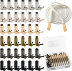 60Sets 6 Colors Alloy Shoelace Tips and Shoelace Head Kit, Cylindrical Metal Aglets Replacement for Shoestrings Clothing Hoodies Drawstring Repairing