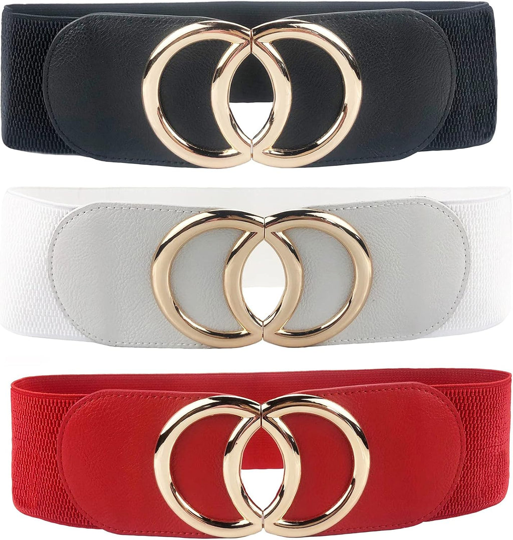 Swtddy Women's Elastic Wide Stretchy Waist Cinch Belt Waistband For Dresses