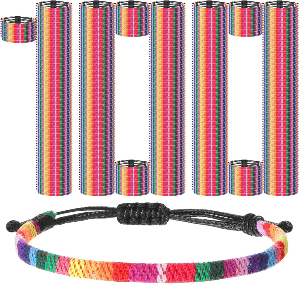 Cunno 100 Pcs LGBT Pride Month Bracelet for Men and Women, Weave Rainbow LGBTQ Braided Rope Friendship Bracelet Adjustable Bisexual Bracelet Handmade Woven Festival Accessories for Gay Lesbian