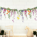 Cheerland Flower Garland Banner Wildflower Party Decorations for Enchanted Garden Floral Woodland Theme Picnic Mothers Day Decor Girls Birthday Tea Party Garden Wedding Onederland Theme Baby Shower