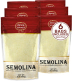 Spicy World Semolina Flour 2 LB (Pack of 6) - Bulk Semolina For Pasta - Fine, Durum Wheat Flour For Bread, Pasta, Pizza, and More! Total 12 LBS