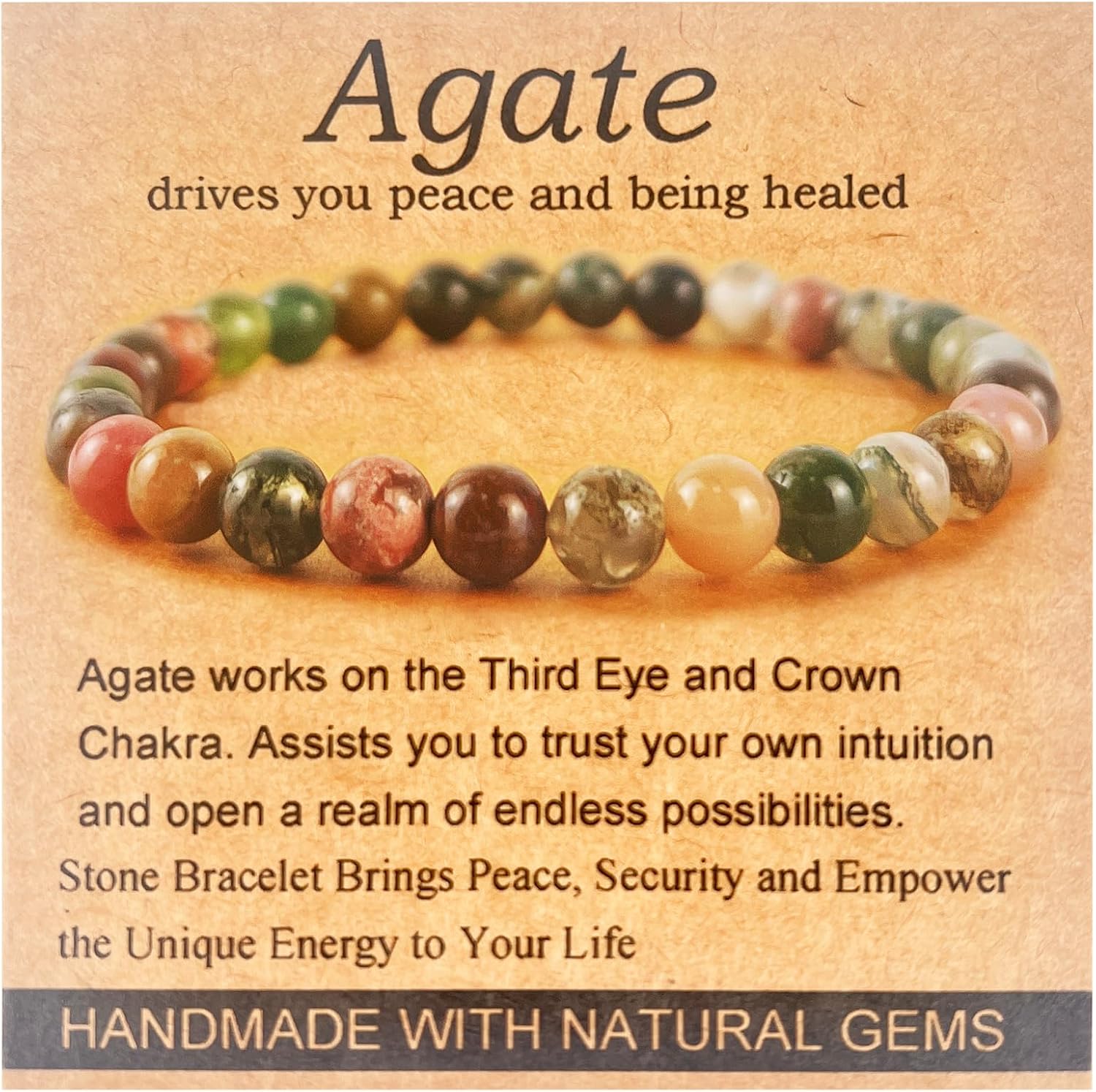 Handmade Healing Bracelet for Women – 6mm Natural Gemstone Beads, Positive Energy Jewelry, Thoughtful Gift for Her, 1 Piece