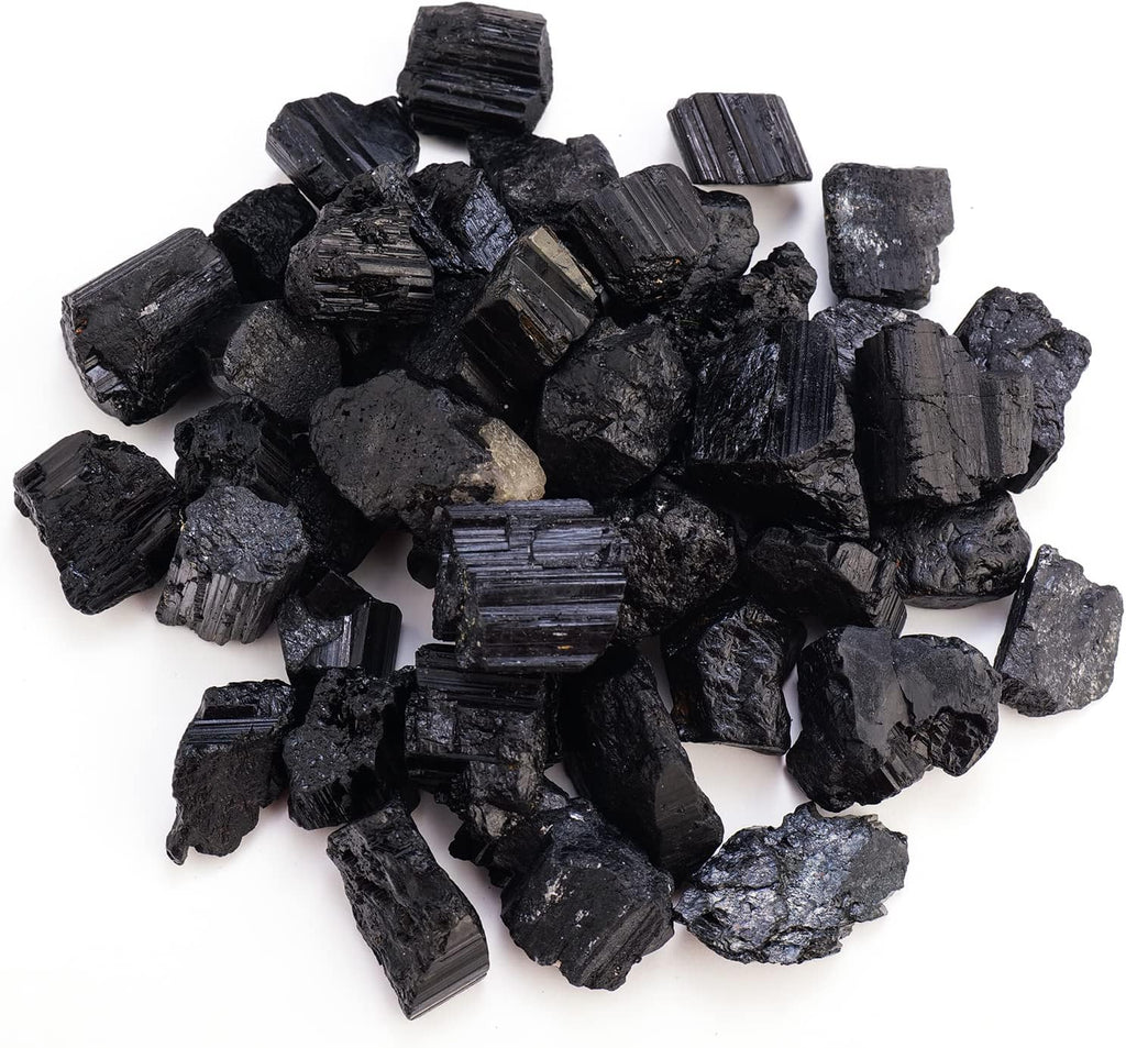 Apengshi Natural Black Tourmaline Raw Stone 0.97lb（440g） Bulk Rough Natural Reiki Energy Purification Negative Energy Healing Crystal Chakra Balance Spiritual Gift