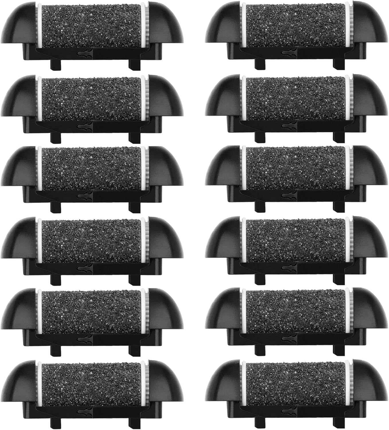 12 Pack Replacement Refill Rollers for Electric Foot File Callus Remover Pedicure Kit Tools Grinding Roller Head for Hard Callus and Tough Dead Skin (12pcs Heavy Coarse)