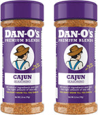 Dan-O's Cajun Seasoning, 2.8 oz Bottle, 2 Pack, Spicy Seasoning for Gumbo, Jambalaya, Shrimp, Chicken and More, Sugar Free, Zero Calorie, Use this Spice Blend to Craft a Marinade, Dry Rub or Sauce
