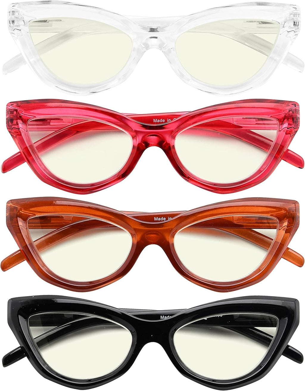 Eyekepper 4-Pack Reading Glasses Blue Light Blocking Cat-eye Computer Glasses Readers Women