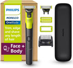 Philips Norelco OneBlade 360 with Connectivity Hybrid Face + Body, Electric Beard Trimmer, Shaver and Body Groomer Kit with 360 Blade Tech, 1x360 Blade, 5-in-1 Comb, Travel Case, Model QP4631/90