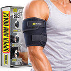 BLITZU Bicep Tendonitis Brace, Upper Arm Wrap, Tricep Compression Sleeve Support Bands for Men and Women with 2 Adjustable Straps, Pain Relief for Muscle Strains Recovery & Inflammation Black S-M