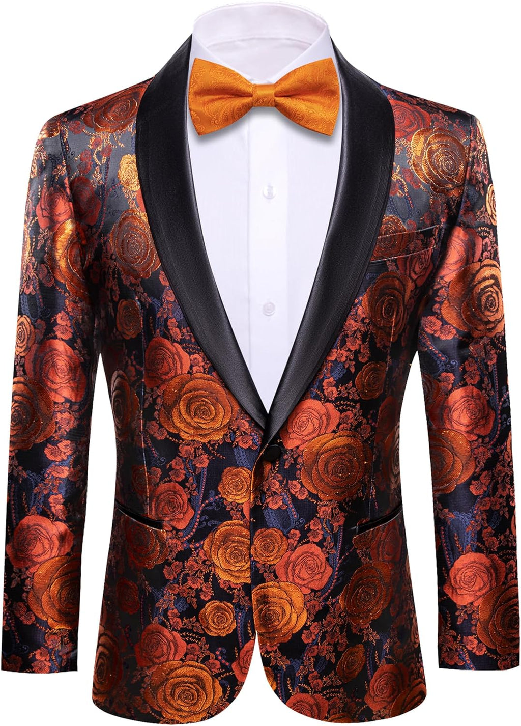 Barry. Wang Men's Sport Coats & Blazers Flower Suit Jacket 1 Button Paisley Tuxedo Mardi Gras Carnival Parade Gift