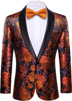 Barry. Wang Men's Sport Coats & Blazers Flower Suit Jacket 1 Button Paisley Tuxedo Mardi Gras Carnival Parade Gift
