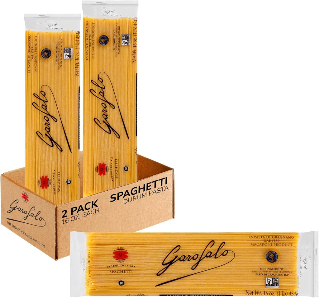 Garofalo - Premium Durum Wheat Semolina Spaghetti Pasta, Italian Made, Bronze-Drawn, Al-Dente, One-Ingredient Pasta (2 pack)