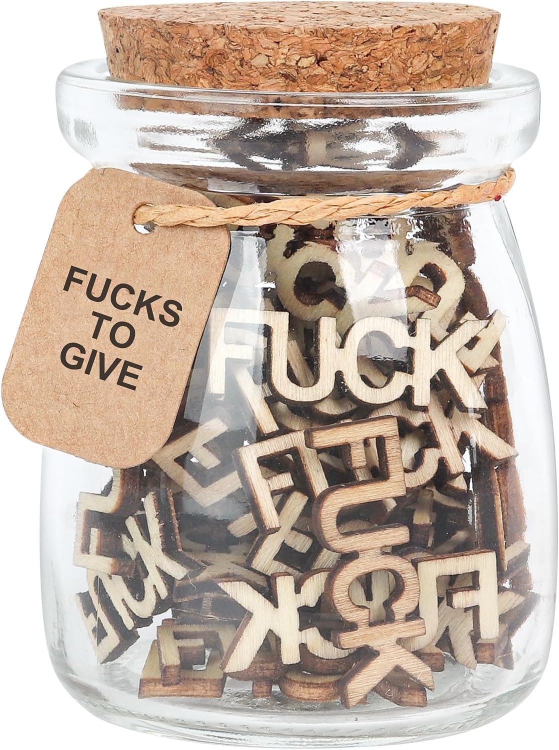 Fucks to Give Gift Jar,Fuck Wooden Cutout Letter Piece Bad Mood Vent Spoof Birthday Day,Holiday, Gag Gifts to Friend,Funny Gift,Valentines Day.