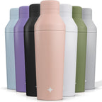 JoyJolt Triple Insulated Cocktail/Protein Shaker Bottle. 20oz Shaker Cup with Alcohol Measure Lid and Jigger Cap. 12hr Ice Cold Bottle for Protein Mixes, Shake or Smoothie, Metal Mixer
