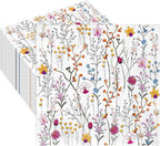 Whaline 80 Pcs Flower Paper Napkins Wildflower Luncheon Napkin Disposable Floral Party Decorative Dinner Hand Napkin for Spring Wedding Birthday Party Supplies