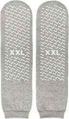 2XL Non Slip Sock, Extra Wide Slipper Socks, Gripper Socks, Non-Skid, Single Tread (Pack of 3)
