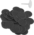 50pcs Washable Electric Callus Remover Discs with Stainless Steel Shaft Replacement Sanding Pads for Foot Grinder,Feet Pedicure Tool (φ25mm)