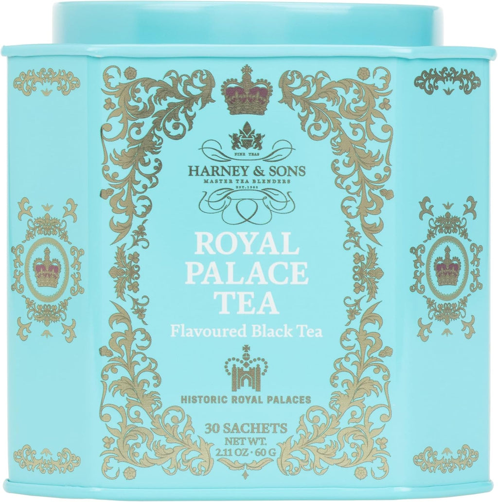 Harney & Sons Royal Palace Tea | Black Teas with Lemon and Grapefruit Flavors, 30 Sachets, Historic Royal Palaces Collection (Tin Design May Vary)