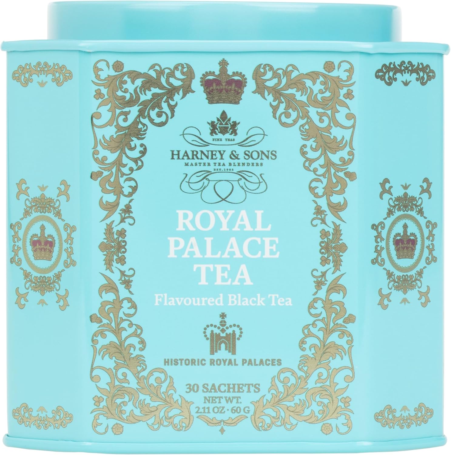 Harney & Sons Royal Palace Tea | Black Teas with Lemon and Grapefruit Flavors, 30 Sachets, Historic Royal Palaces Collection (Tin Design May Vary)