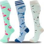 fenglaoda Compression Socks for Women Men 3 Pairs Graduated Compression Support Circulation Socks for Nurses