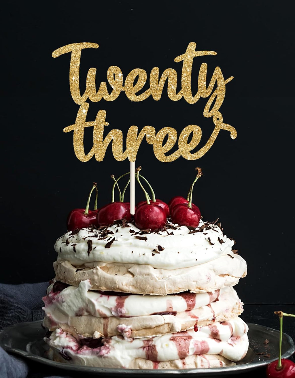 Happy 23rd Birthday Cake Topper twenty three Birthday Cake Toppers, Gold 23rd Cake Topper for Men,23 Cake Topper For Women, 23rd birthday decorations,23rd anniversary Cake Topper