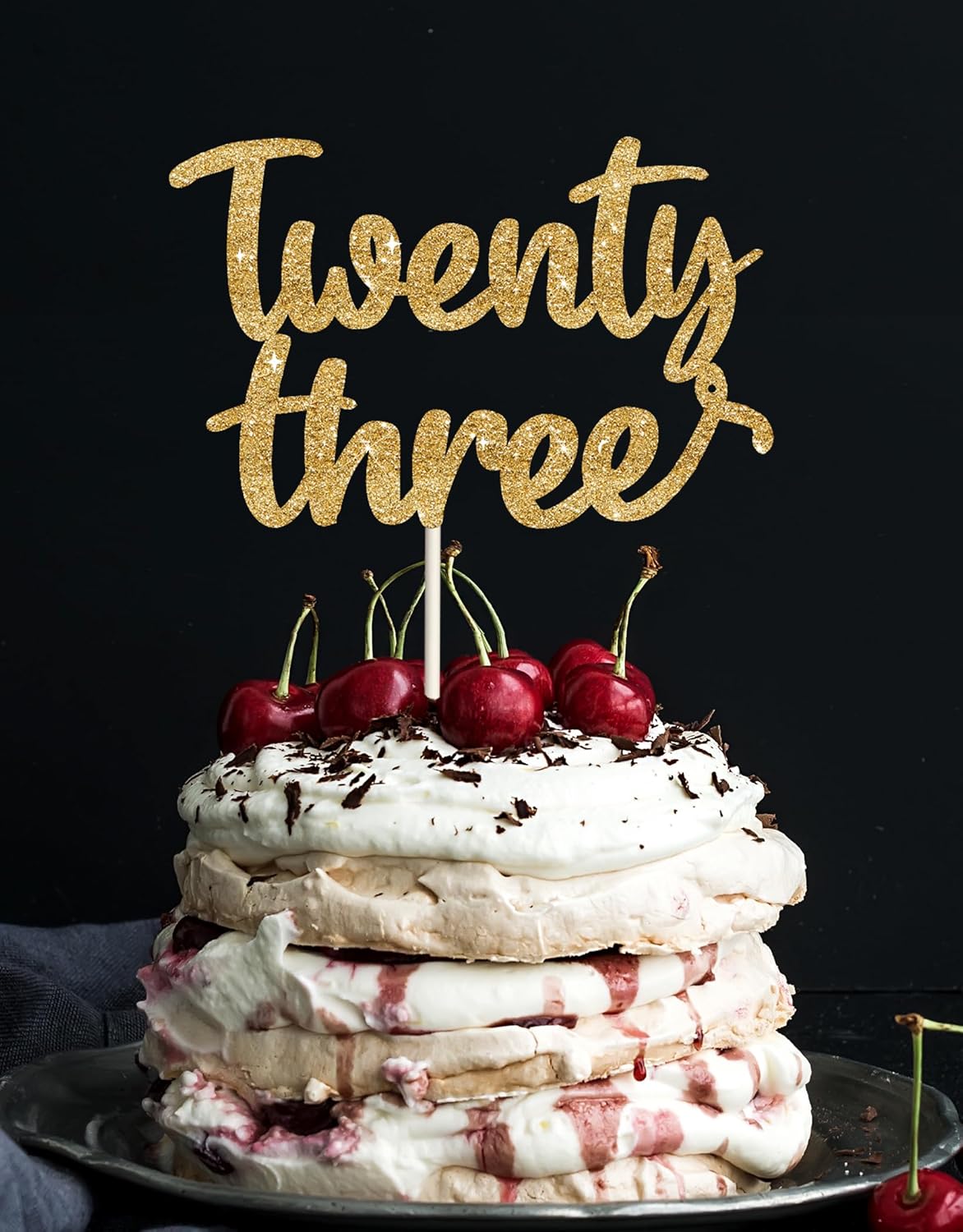 Happy 23rd Birthday Cake Topper twenty three Birthday Cake Toppers, Gold 23rd Cake Topper for Men,23 Cake Topper For Women, 23rd birthday decorations,23rd anniversary Cake Topper