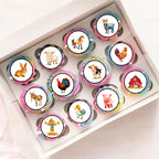 PRECUT Farm Animals Cupcake Toppers, Petting Zoo Theme Edible Mini Discs - Woodland Animal Party Decorations Wafer Card Farmer Cake Topper 24 x - 1.18 Inch 3cm (24)