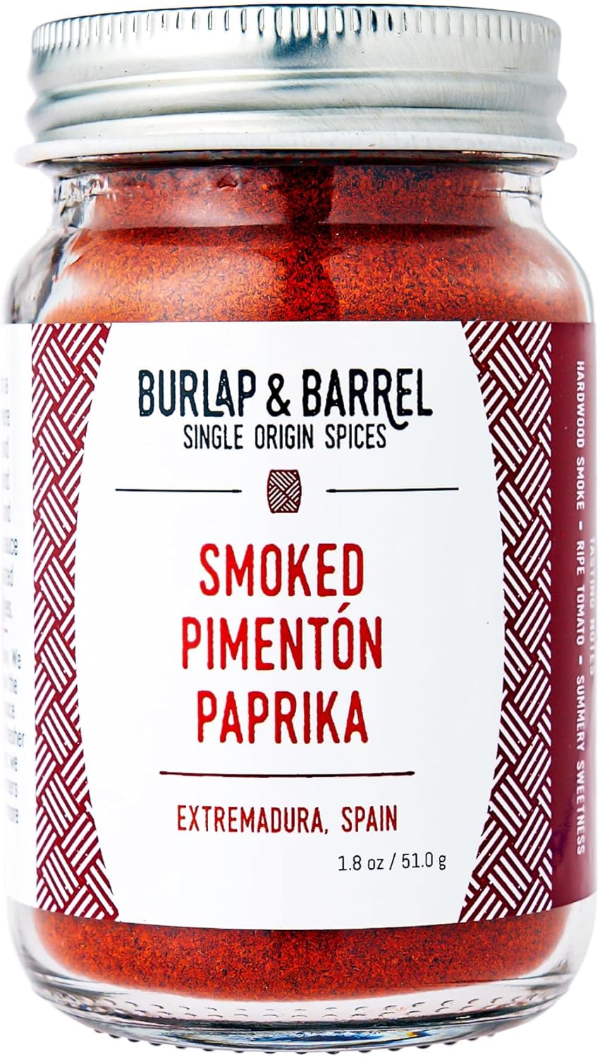Burlap & Barrel Smoked Pimentón Paprika – Rich, Smoky Flavor with Mild Heat – Smoked Paprika Powder for Cooking – Savory Seasoning – As Seen On Shark Tank - 1.8oz Glass Jar
