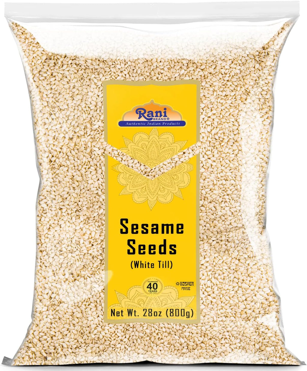 Rani Sesame Seeds Whole White, Hulled (Till) 28oz (800gm) ~ All Natural | Gluten Friendly | NON-GMO | Vegan | Indian Origin