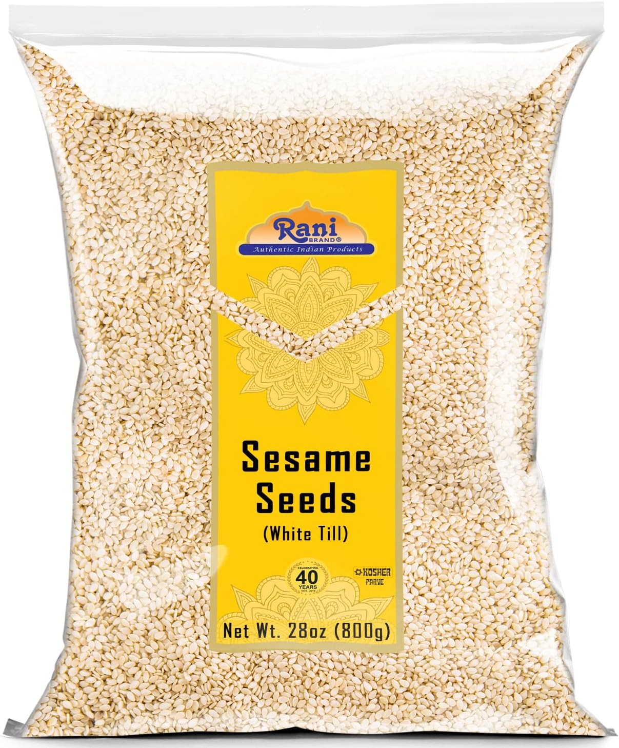Rani Sesame Seeds Whole White, Hulled (Till) 28oz (800gm) ~ All Natural | Gluten Friendly | NON-GMO | Vegan | Indian Origin