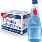 Clearly Canadian Summer Strawberry Sparkling Spring Water Beverage, Natural & Carbonated. 1 Case (12 Bottles x 325mL)