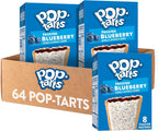 Pop-Tarts Toaster Pastries, Breakfast Foods, Kids Snacks, Value Pack, Frosted Blueberry (64 Pop-Tarts)