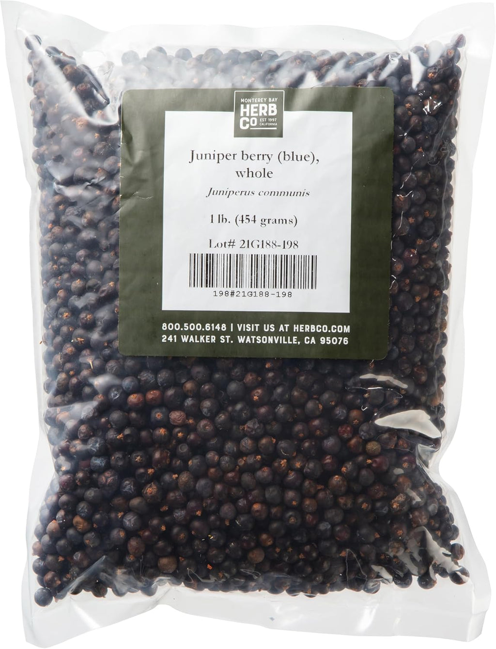 Juniper Berries Dried Whole, by Herb Co, Premium Culinary Spice for Cooking, Gin Making & Natural Infusions, Authentic Pine-Citrus Flavor, 1 lb