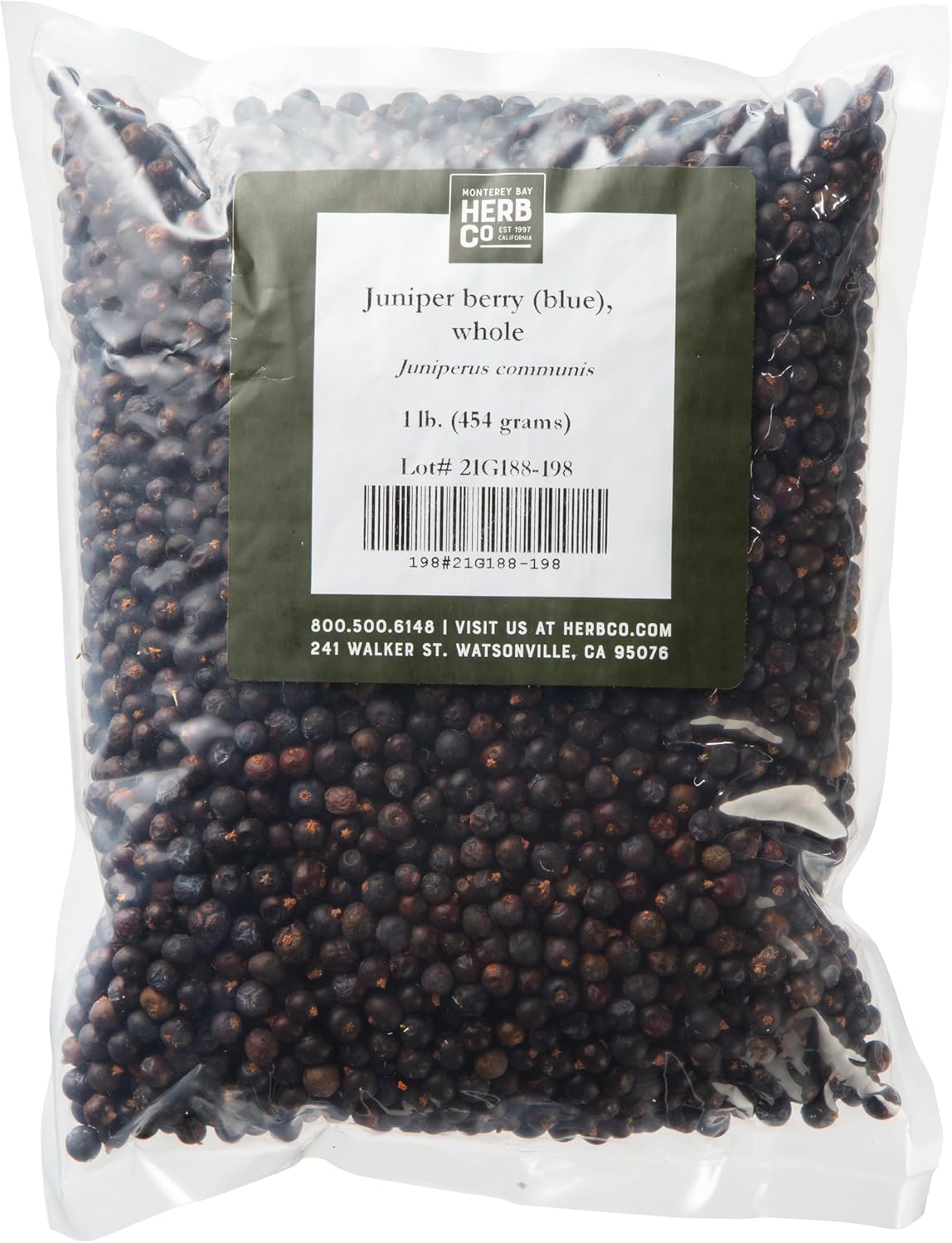 Organic Juniper Berries Dried Whole, 1 lb