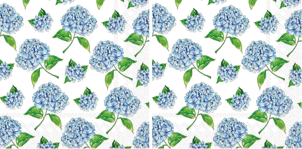 Boston International IHR 3-Ply Paper Napkins Rosanne Beck Collections, 20-Count Lunch Size, Hydrangea Scatter (Pack of 2)
