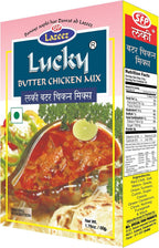 Lucky Butter Chicken Masala, Recipe and Seasoning Mix for Creamy and Tasty Chicken Curry [Pack of 5]- No Preservatives, Non-GMO, Low Sodium