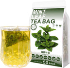 Plant Gift 50 Cups Mint Leaf Tea Bag (薄荷叶茶 BO HE YE CHA) 4.4oz (2.5g*50bags/125g) Peppermint Natural Mixed Herbal Combination of Floral Tea