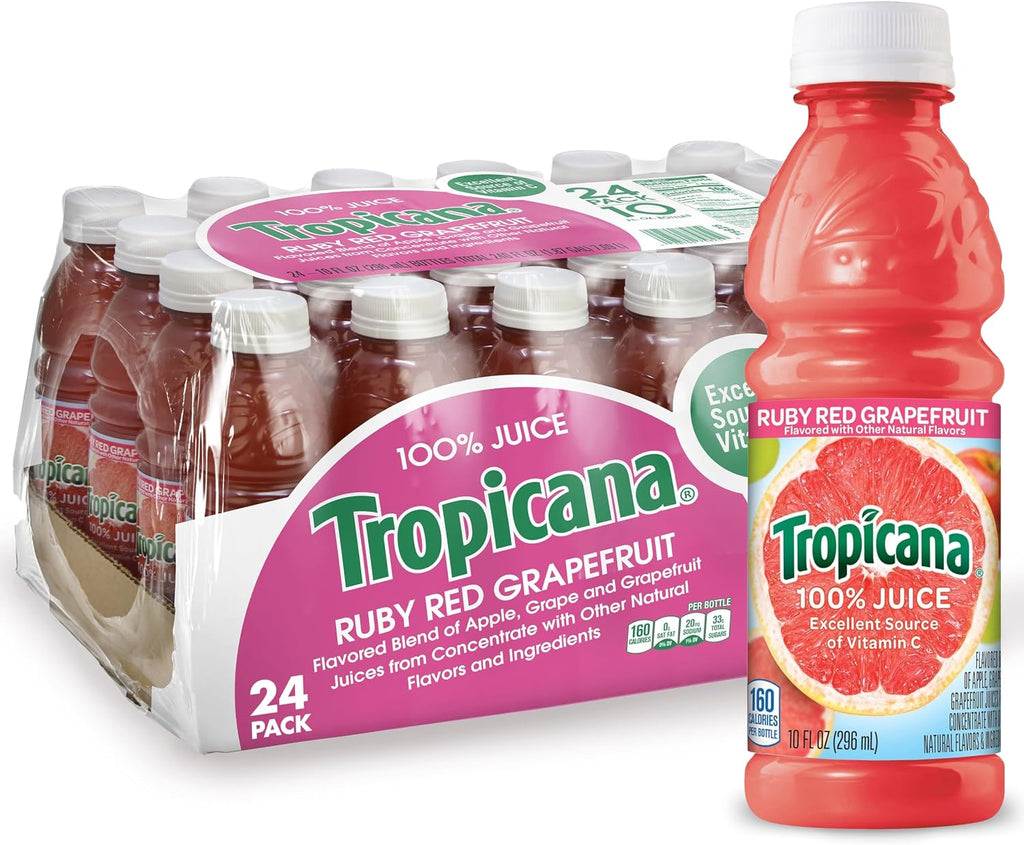Tropicana Ruby Red Grapefruit Juice, 10 Ounce (Pack of 24)