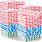 100 Pack Microfiber Cleaning Cloth, Soft Absorbent Rags 10" x 10" Kitchen Towels Double-Sided Wash Cloths for Home House Kitchen Dish Drying Washing Window Cleaning Supplies