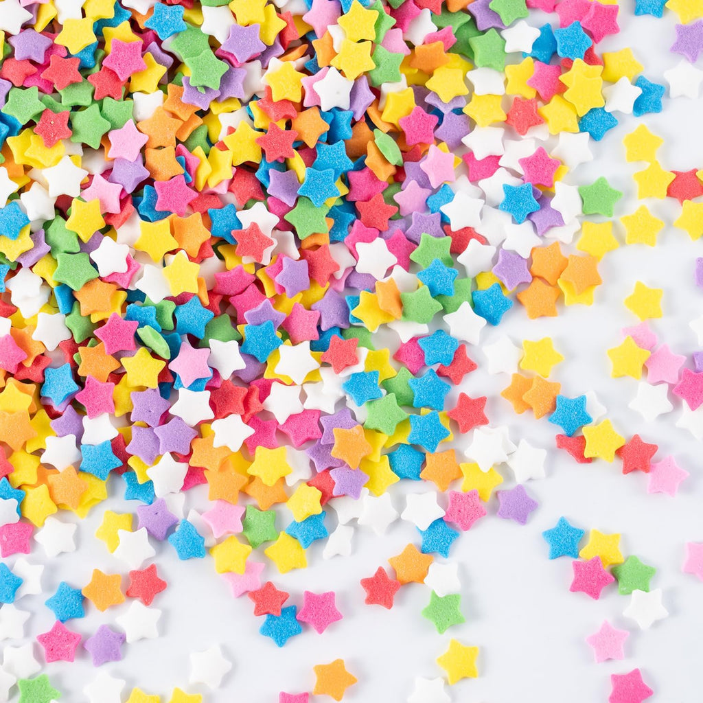 Rainbow Sprinkles for Cake Decorating Edible Star Confetti Sprinkles Mix for Cake, Baking, Ice Cream, Cookies, Cupcake Topper 4.2 OZ