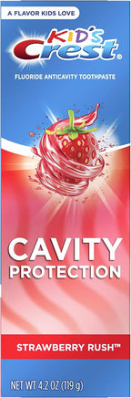Crest Kid's Cavity Protection Fluoride Toothpaste Rush, Strawberry, 4.2 Ounce