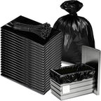 Feifeiya 24 Pcak Trash Compactor Bags for 15" Wide Models Black Heavy Duty Garbage Compactor Bag Leak-proof Kitchen Trash Bags with 100 Pcs Twist Ties 2.4 Mil Tear Resistant, Extra Strong Liner