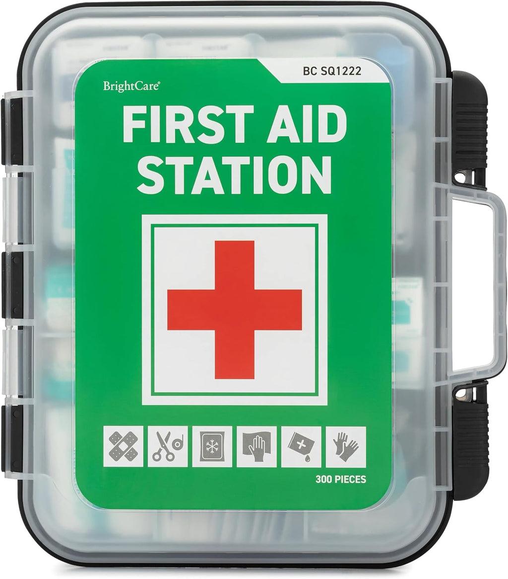 Large Wall Mountable & Portable First Aid Kit Cabinet for Business, Office, School, Warehouse & Workplace Safety – OSHA Compliant Emergency Medical Supplies with Tilting Shelves & Mounting Hardware
